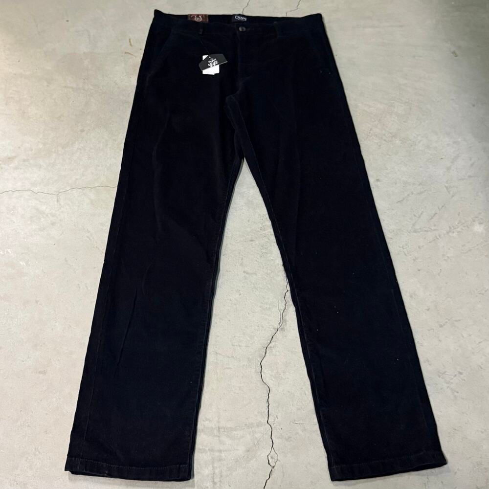 Chaps Black Corduroy Straight Fit Pants NWT Sz 32x34 Men's